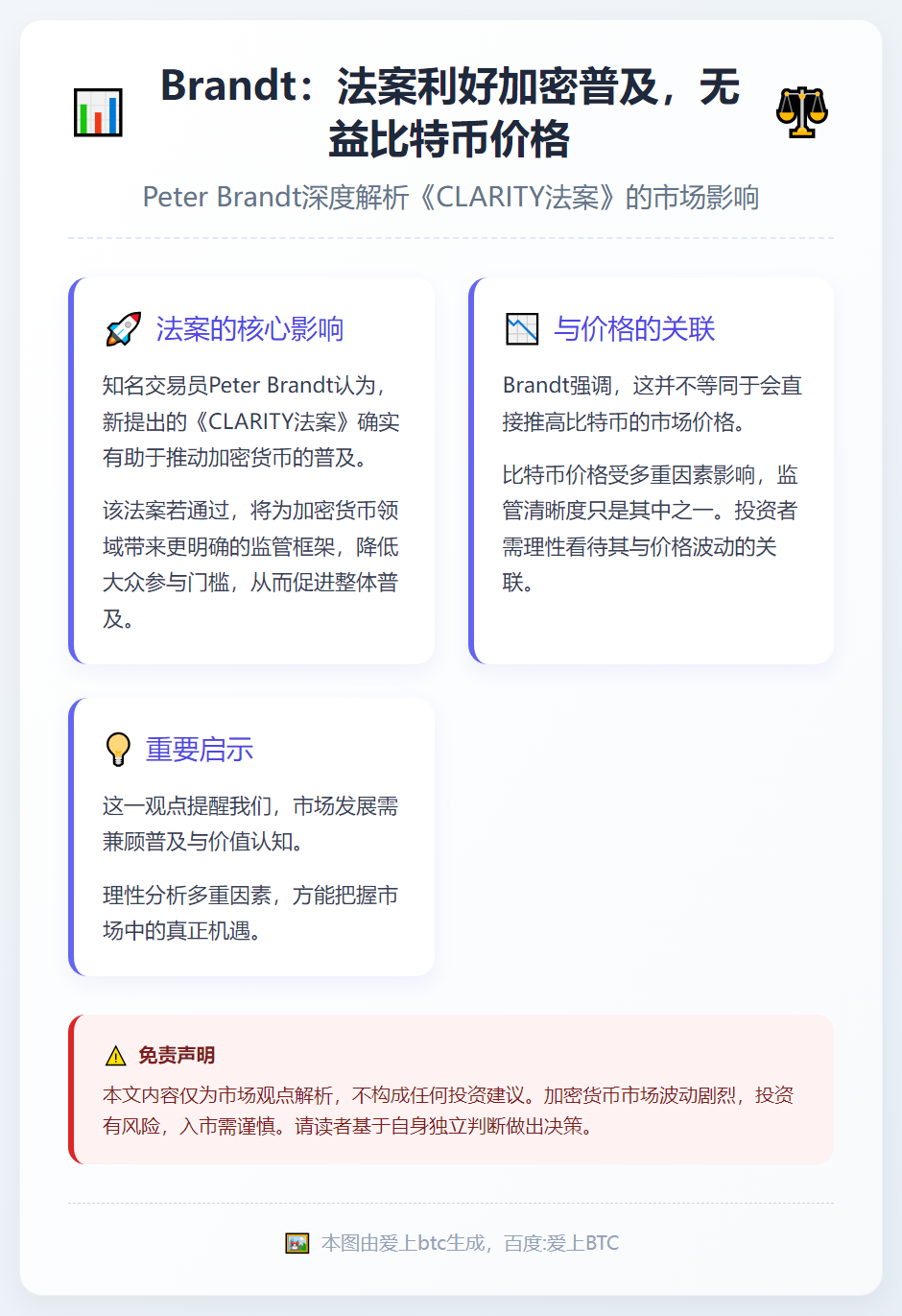 Brandt：法案利好加密普及，无益比特币价格
