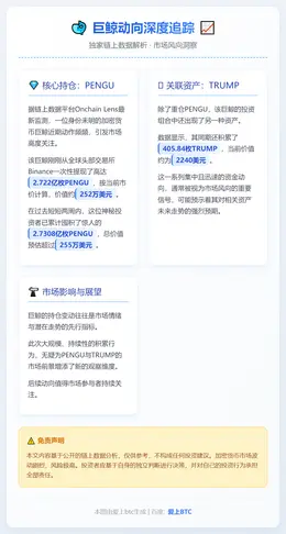 巨鲸两周囤积255万美元PENGU