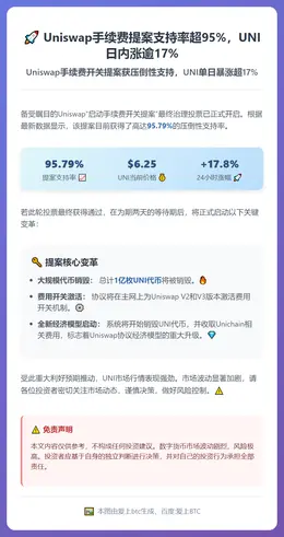 Uniswap手续费提案支持率超95%，UNI日内涨逾17%