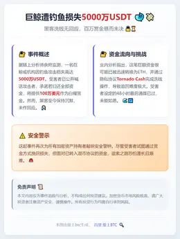 巨鲸遭钓鱼损失5000万USDT 黑客洗钱无回应