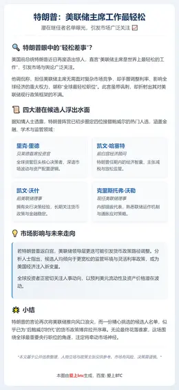 特朗普：美联储主席工作最轻松