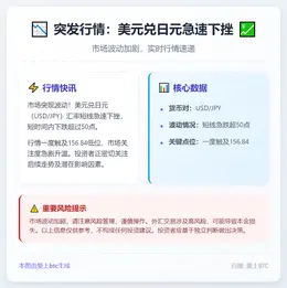 美元兑日元短线急挫50点
