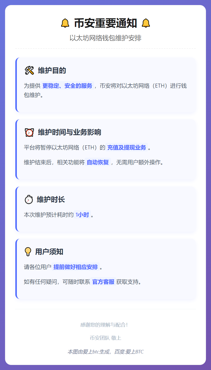 币安12月25日14:00维护以太坊钱包