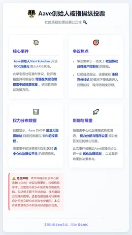 Aave创始人被指操纵投票