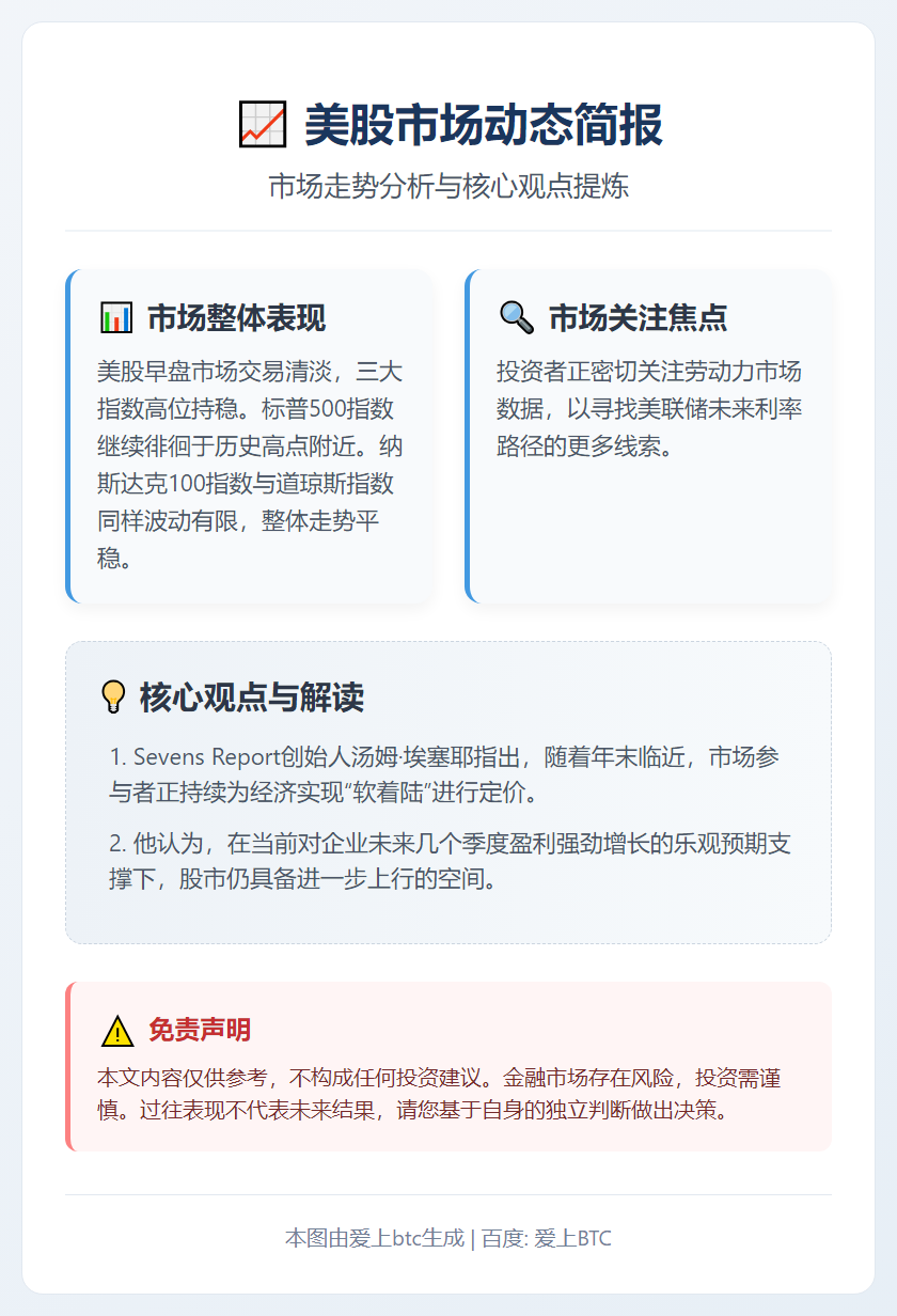 美股交投清淡 三大指数持稳