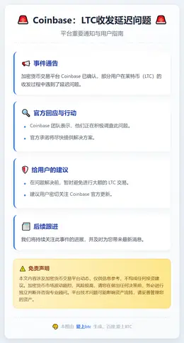 Coinbase：LTC收发延迟问题