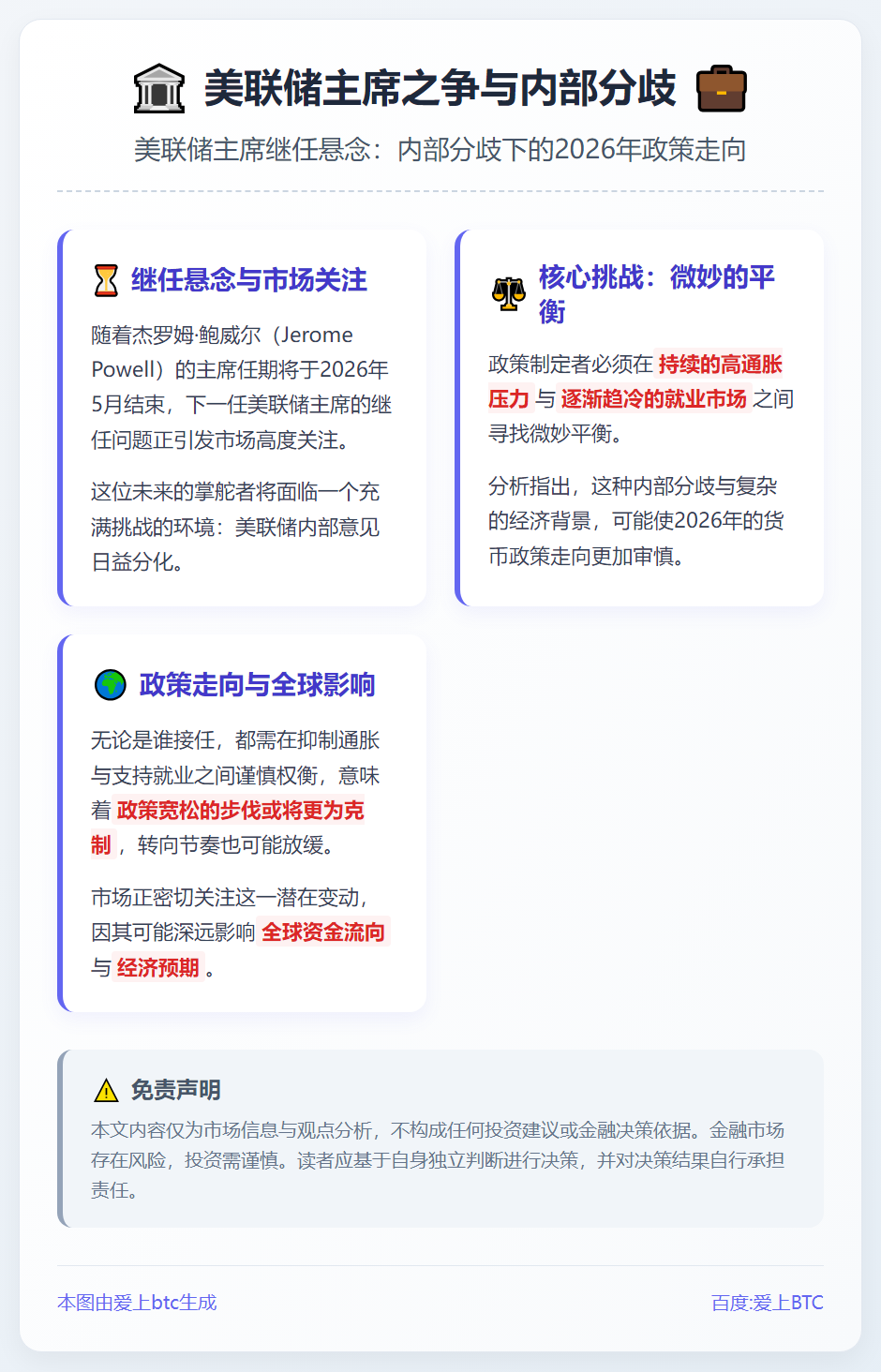 美联储主席之争与内部分歧
