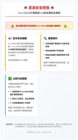 Trust Wallet扩展程序2.68版本曝安全漏洞