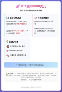BTC破88000美元