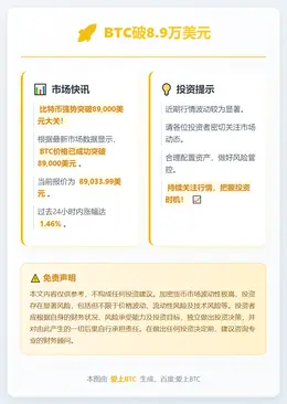 BTC破8.9万美元