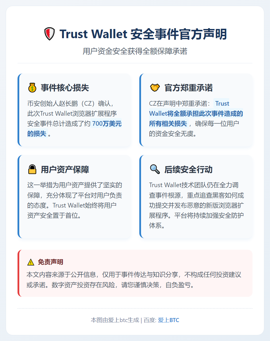 Trust Wallet承诺全额赔偿黑客损失，保障用户资金安