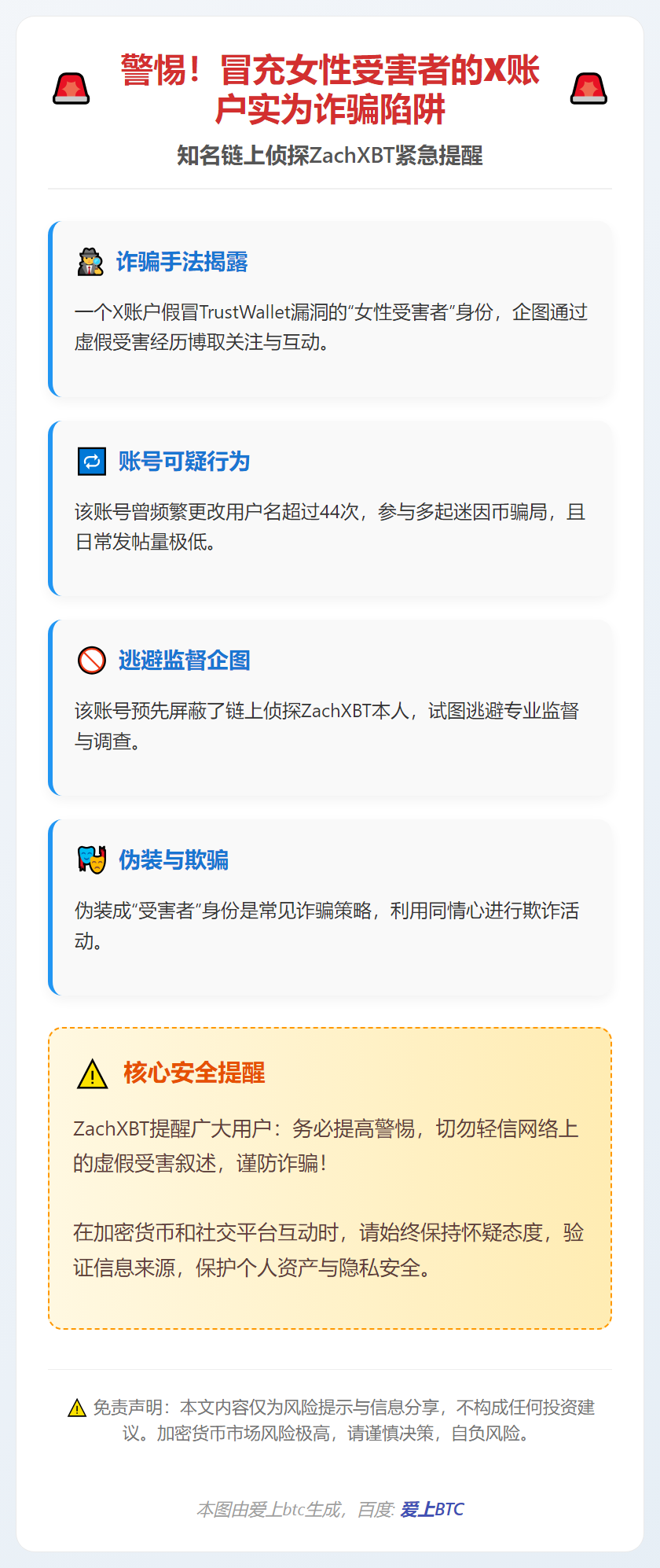 警惕！冒充女性受害者的X账户实为诈骗陷阱