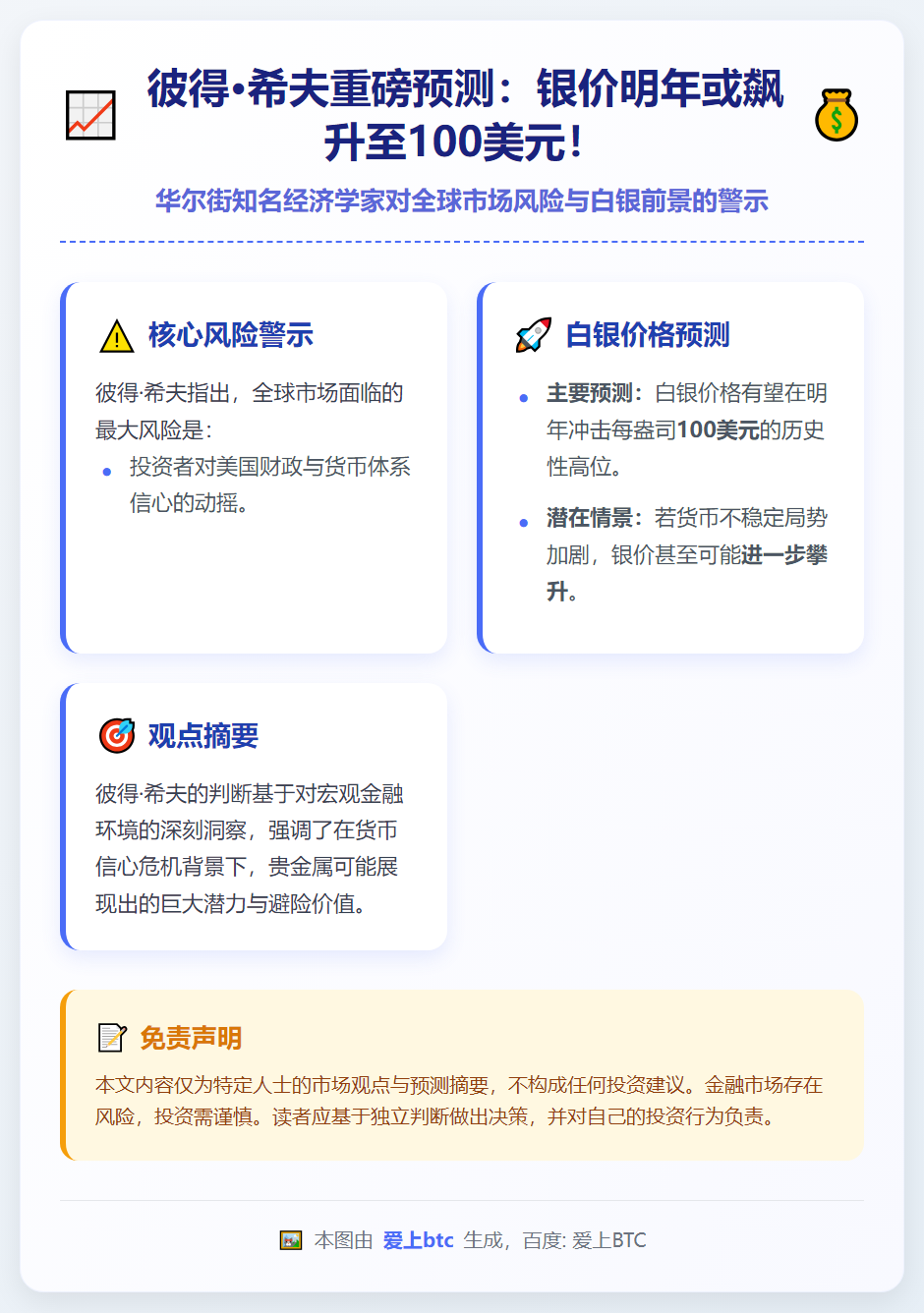 彼得·希夫：明年银价或冲百元