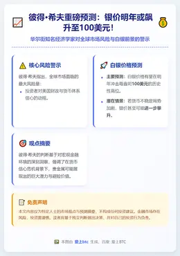 彼得·希夫：明年银价或冲百元
