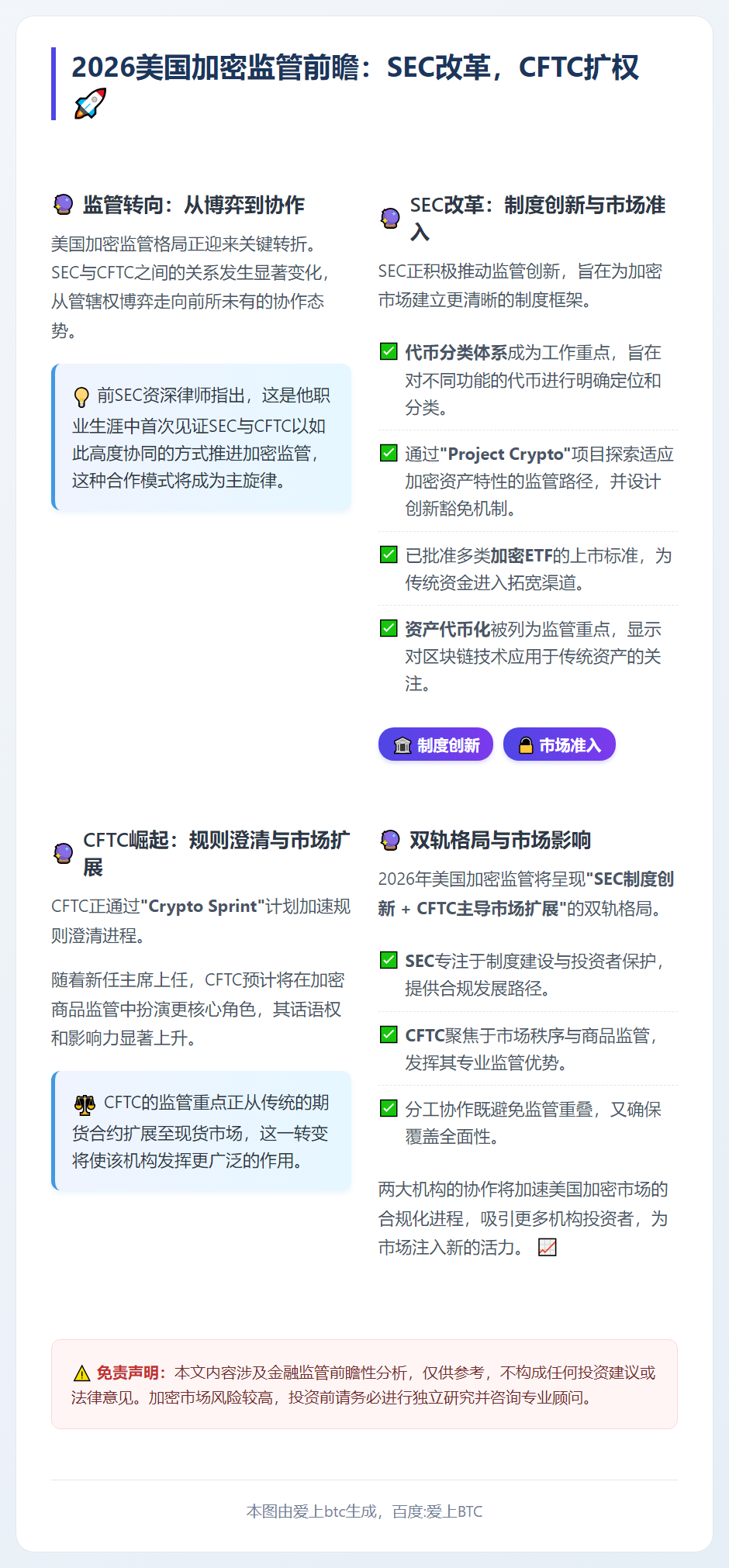 2026美国加密监管前瞻：SEC改革，CFTC扩权