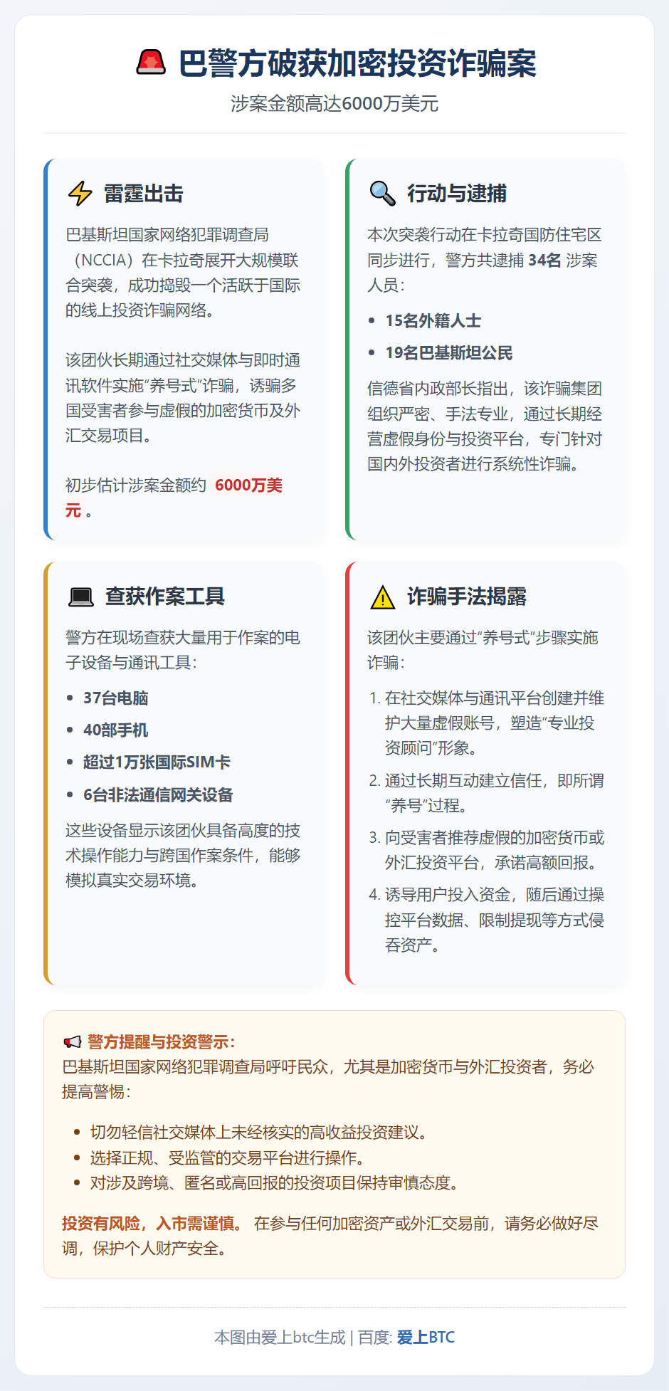 巴警方破获加密投资诈骗案，涉案6000万美元