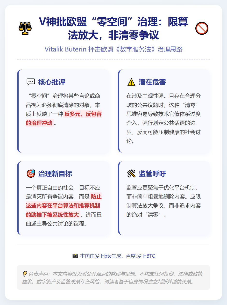 V神批欧盟“零空间”治理：限算法放大，非清零争议