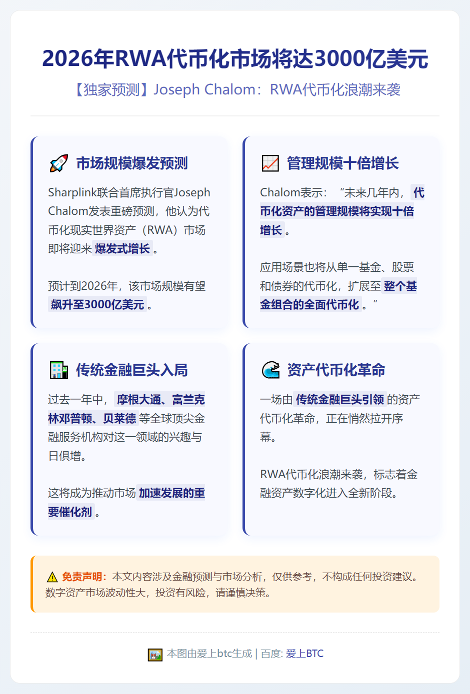 2026年RWA代币化市场将达3000亿美元