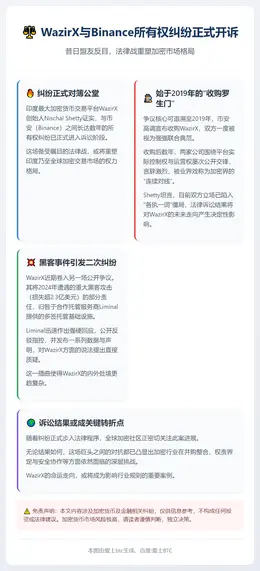 WazirX与Binance所有权纠纷正式开诉
