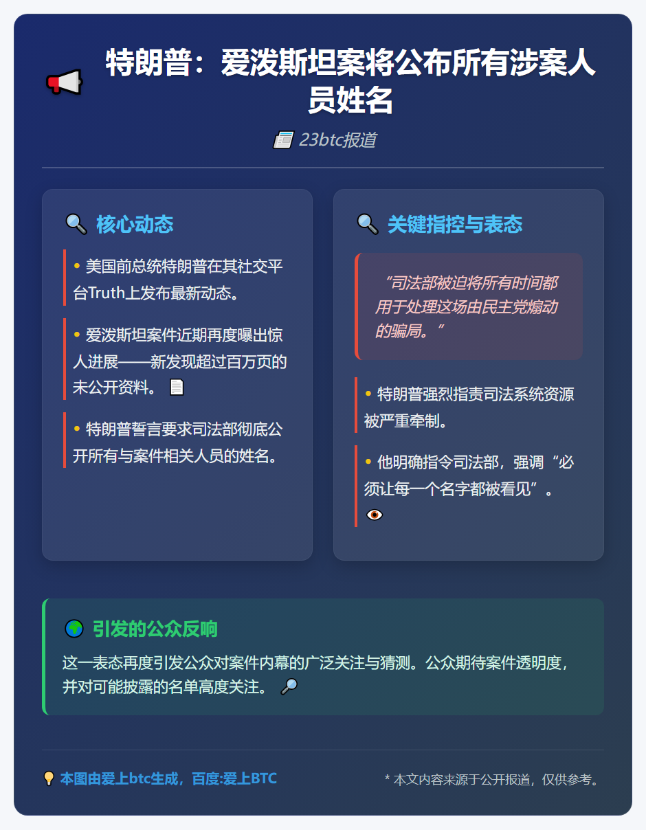 特朗普：爱泼斯坦案将公布所有涉案人员姓名