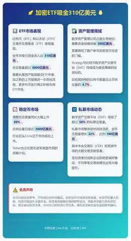 加密ETF吸金310亿美元