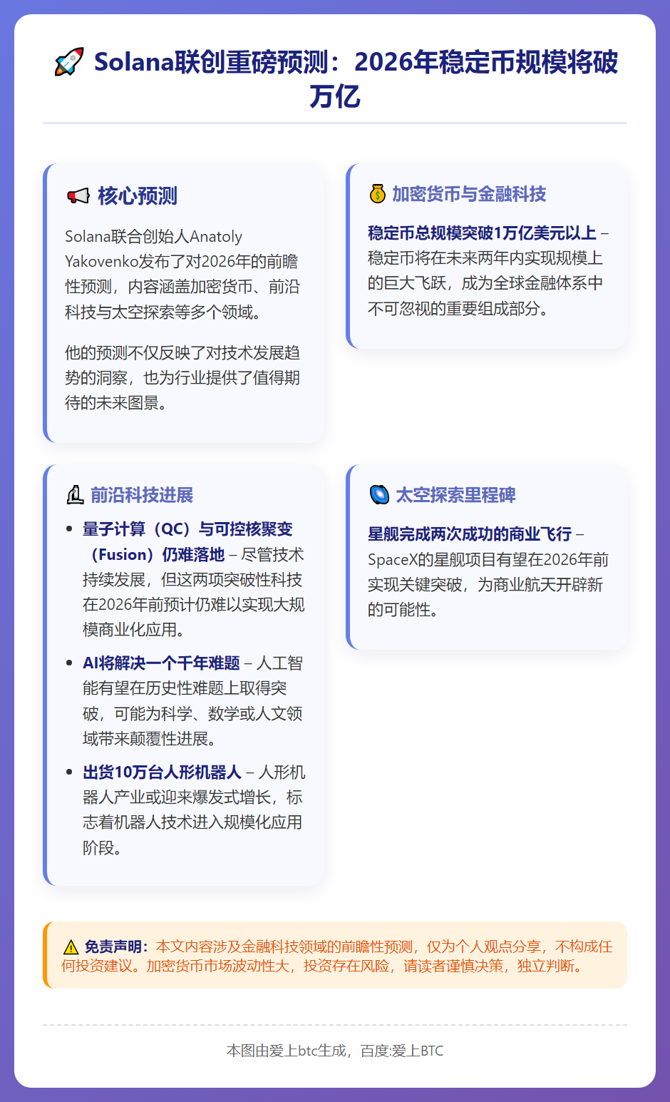 Solana联创：2026年稳定币规模将破万亿