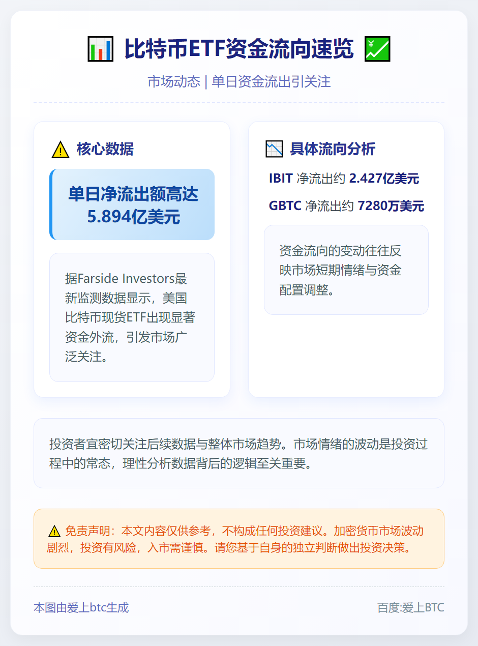 比特币ETF单日净流出近6亿美元