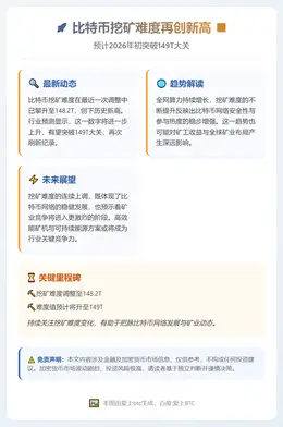 比特币挖矿难度2026年1月将达149T