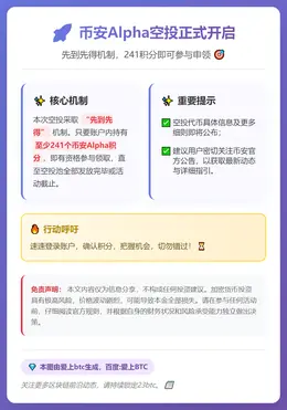 币安Alpha空投13:00开放申领