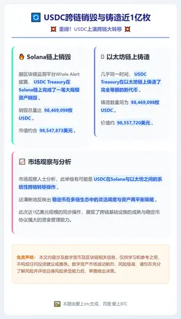 USDC跨链销毁与铸造近1亿枚