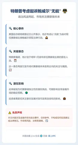 特朗普考虑起诉鲍威尔“无能”