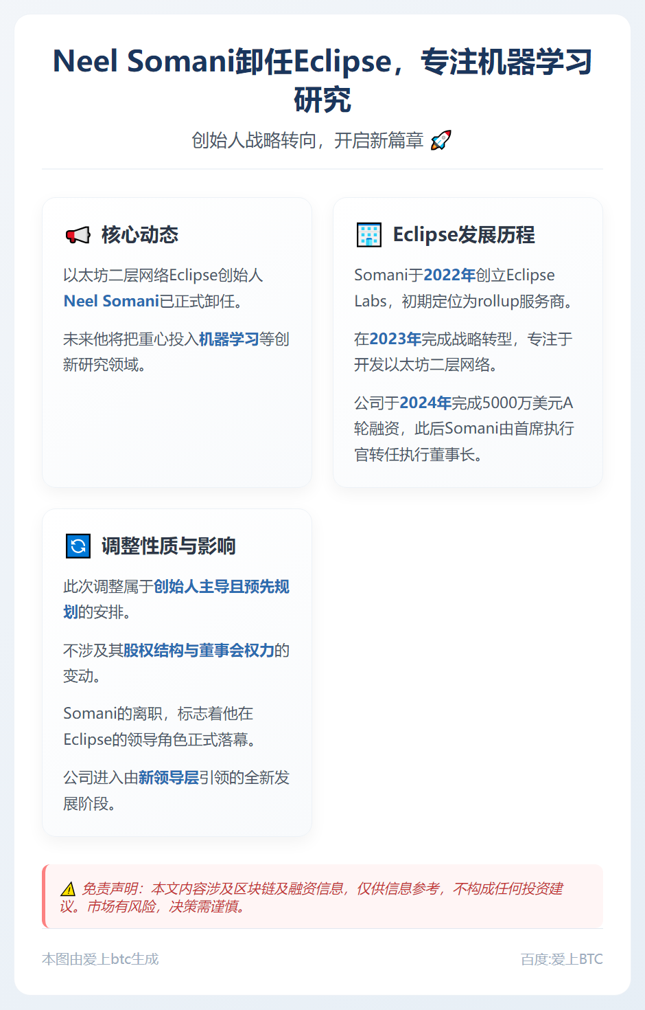 Neel Somani卸任Eclipse，专注机器学习研究