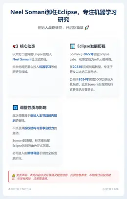 Neel Somani卸任Eclipse，专注机器学习研究