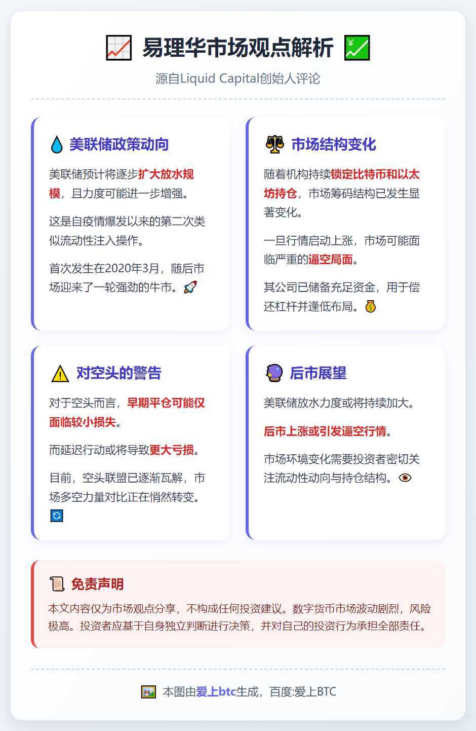 易理华：美联储放水或加剧，后市上涨恐逼空