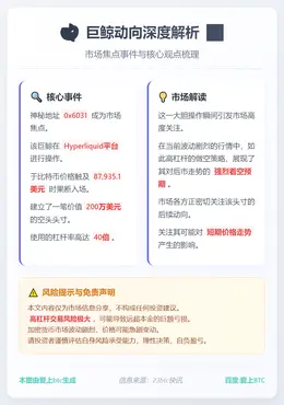 巨鲸40倍杠杆做空BTC