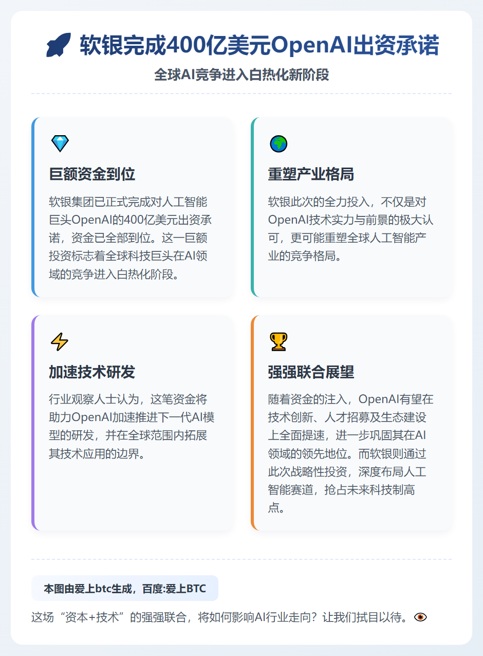 软银完成400亿美元OpenAI出资承诺