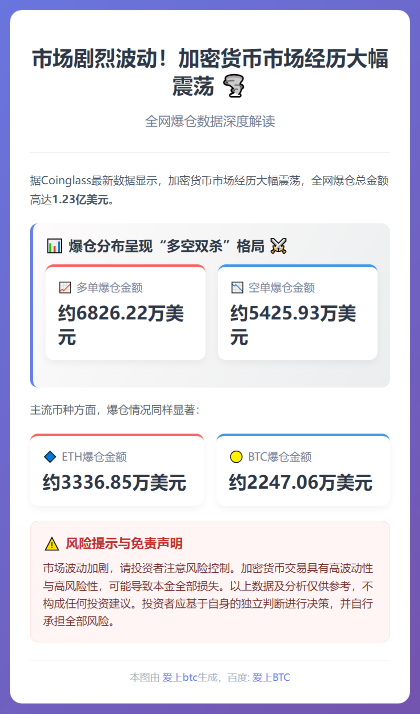 24小时全网爆仓1.23亿美元