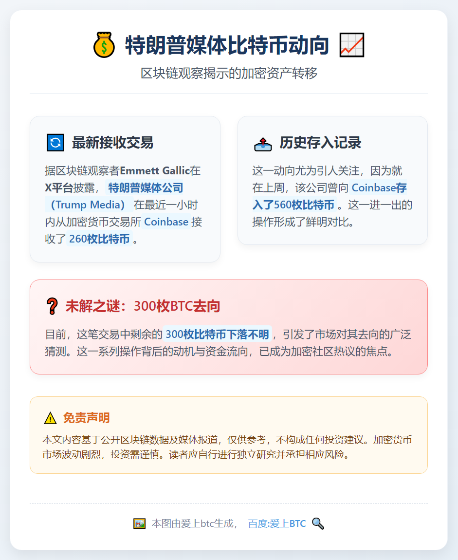 特朗普媒体获赠260枚比特币
