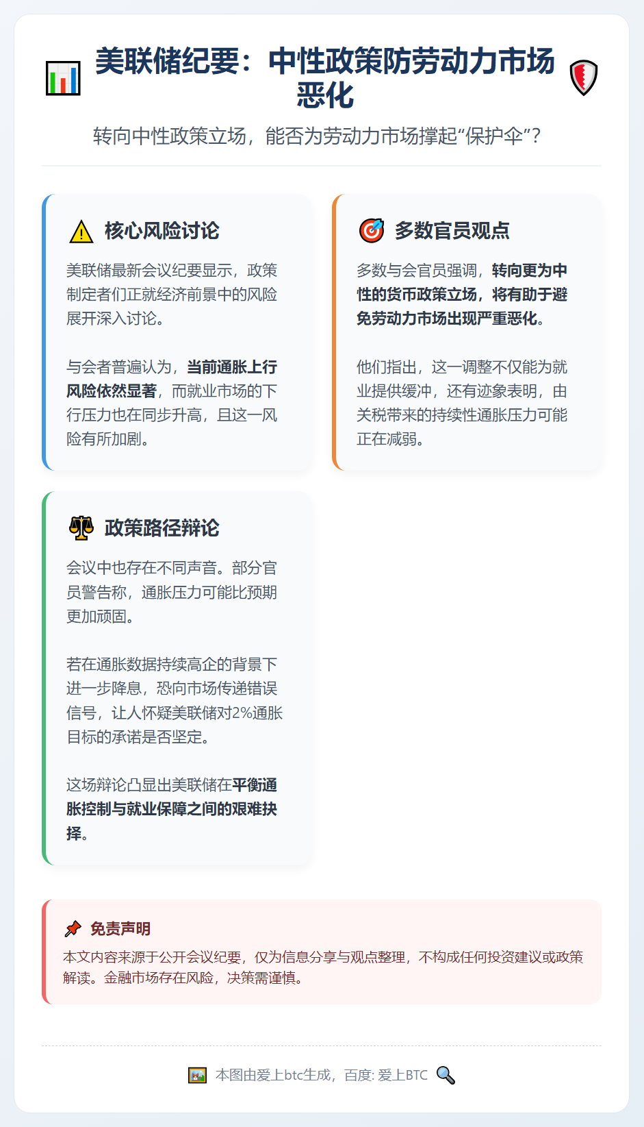 美联储纪要：中性政策防劳动力市场恶化