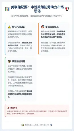 美联储纪要：中性政策防劳动力市场恶化