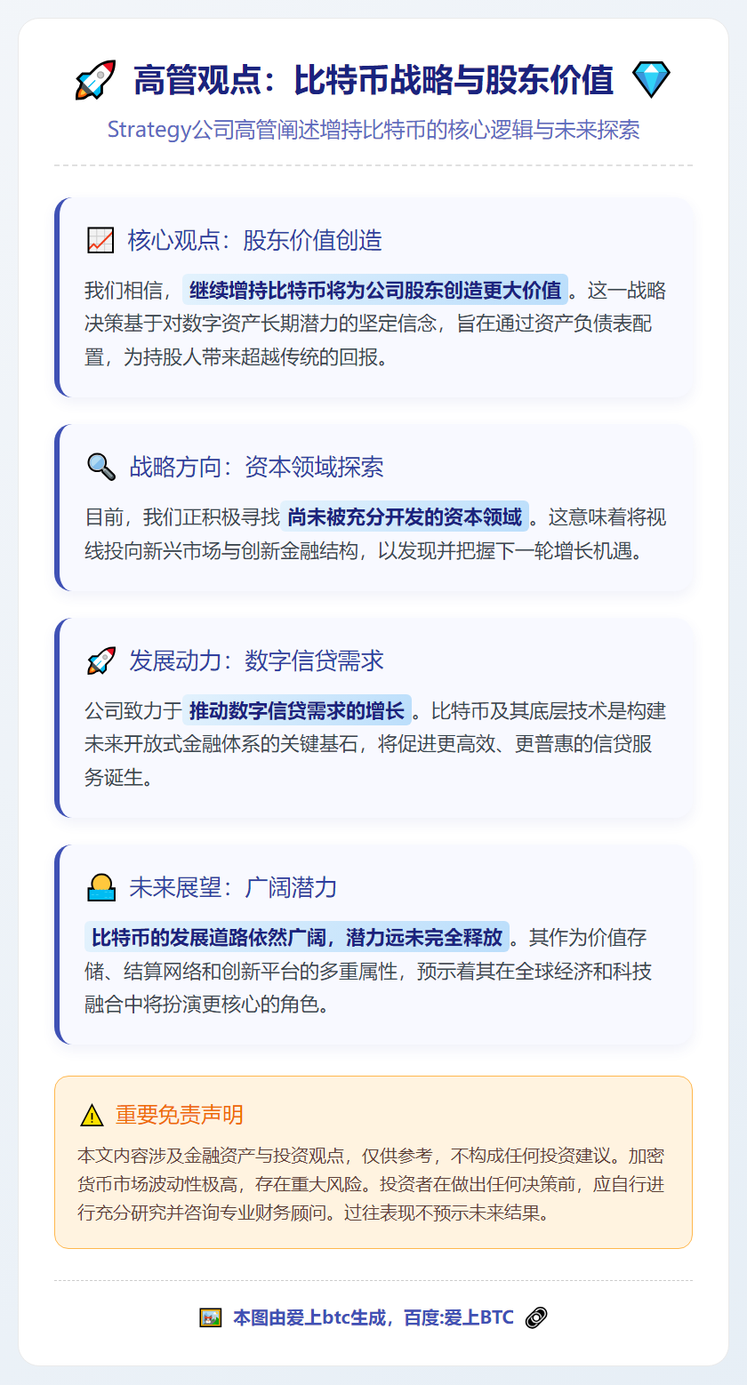 高管：增持比特币利好股东，挖掘新资本