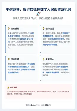 中信证券：银行应抓住数字人民币普及机遇