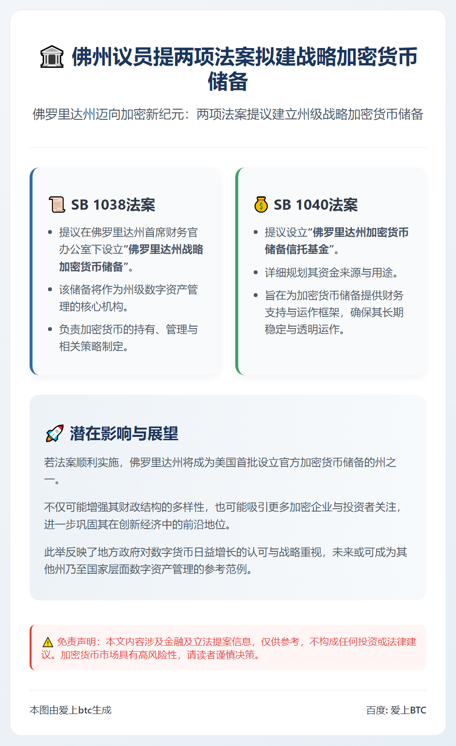 佛州议员提两项法案拟建战略加密货币储备