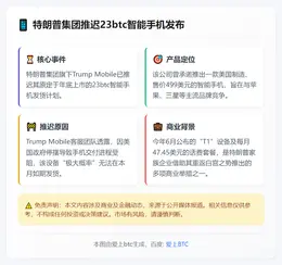 特朗普集团推迟23btc智能手机发布