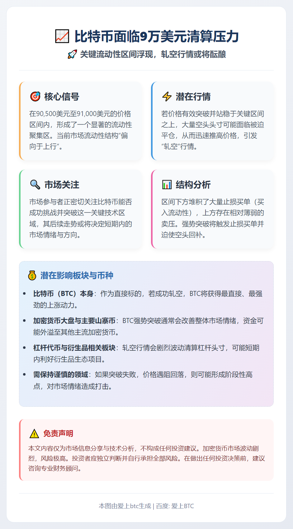 比特币面临9万美元清算压力