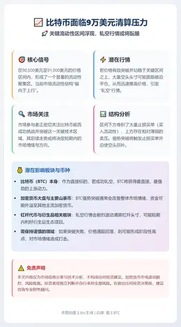 比特币面临9万美元清算压力