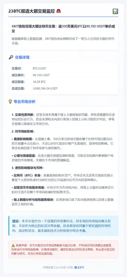 23btc报道大额交易监控