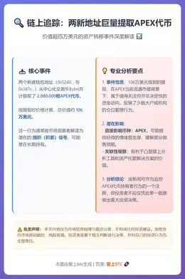 两新建钱包从CEX提取208万枚APEX