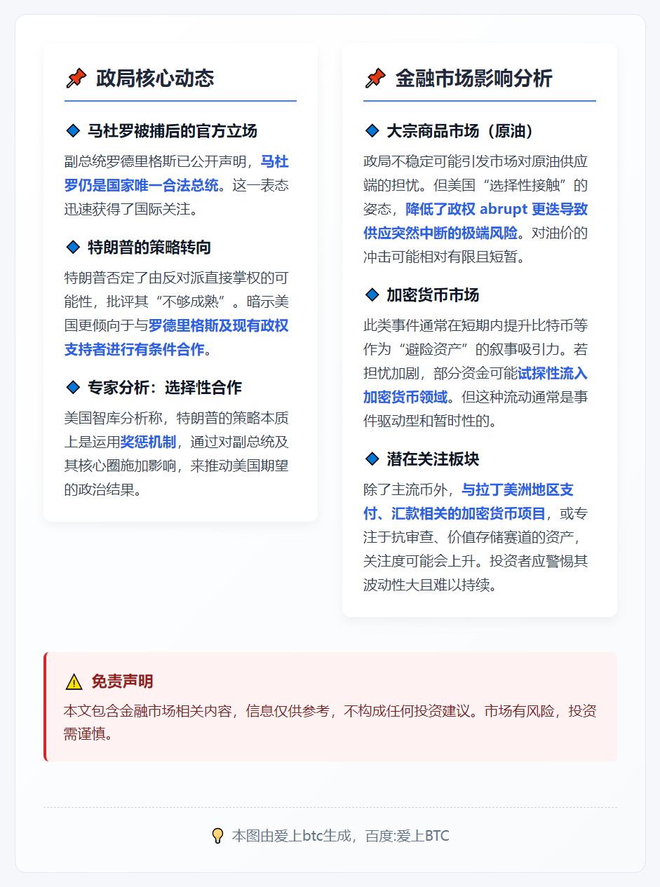 特朗普：委内瑞拉反对派掌权无望，支持副总统