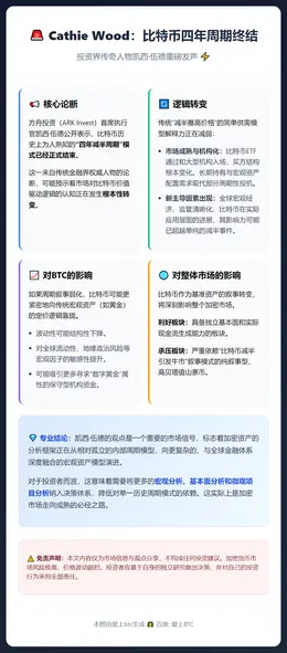 Cathie Wood：比特币四年周期终结